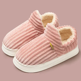 KissICON Pink / 38-39 Winter Warm Indoor Cotton Padded Shoes Women Thicken