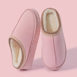 KissICON pink / 38-39 Women's Plush Slippers Winter Warm House Shoes Fashion