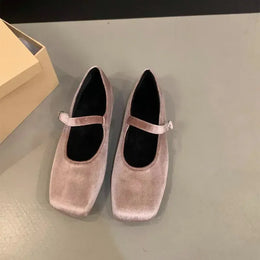 KissICON Pink / 38 Flat Shoes for Women Autumn Mary Jane Hairy