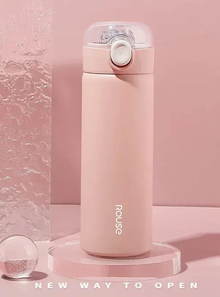 KissICON Pink / 380ml 380ml Stainless Steel Vacuum Flask Straw