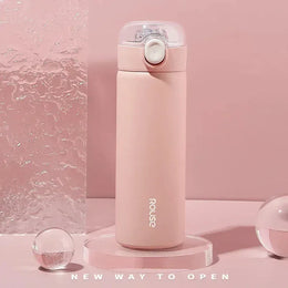 KissICON Pink / 380ml 380ml Stainless Steel Vacuum Flask Straw