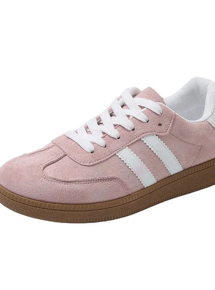 KissICON Footwear Pink / 42 Fashion Lace-Up Vulcanized Flat Sneakers for Women