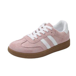 KissICON Footwear Pink / 42 Fashion Lace-Up Vulcanized Flat Sneakers for Women
