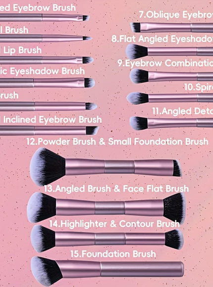 KissICON Pink Bsmall Pink Aluminum 16pc Waterproof Makeup Brush Set