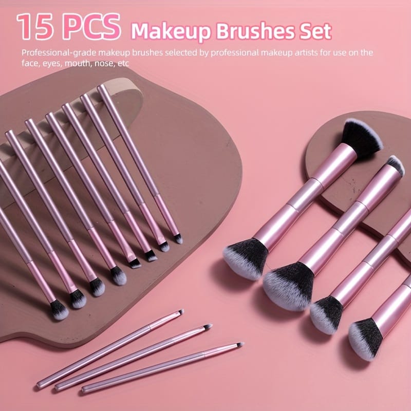 KissICON Pink Bsmall Pink Aluminum 16pc Waterproof Makeup Brush Set