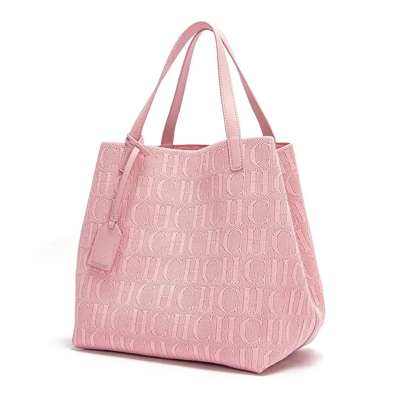 Dropshipman Pink CH Ladies Shoulder Bag Fashion Classic New Pure Color Outer Pocket Ladies Handbag High Quality Craft Large Capacity Handbag