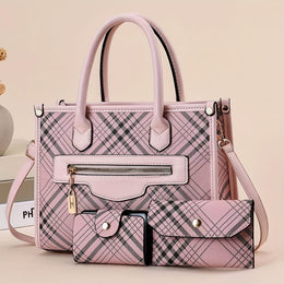 jkthpu-45 Pink Chic MultiPiece Trendy Womens Fashion Handbag Set