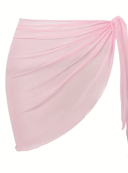KissICON Pink Color / One-size Sheer Beach Wrap Skirt – Elasticity Resort Essential