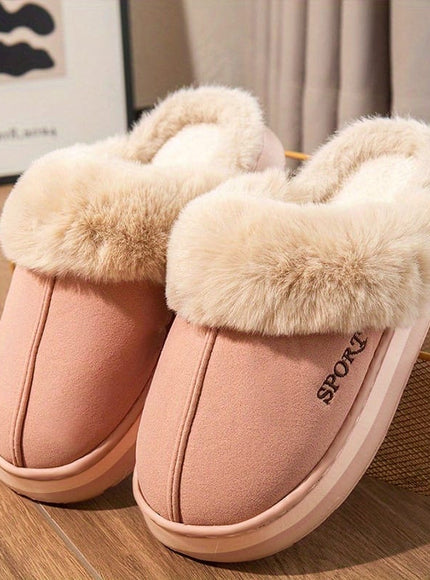 jkthpu-45 Pink Color / UK 3.5-4 Cozy Faux Fur SlipOn Slippers for Warm IndoorOutdoor Comfort