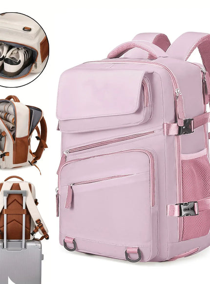 KissICON pink Expandable Business Travel Laptop Backpacks for All