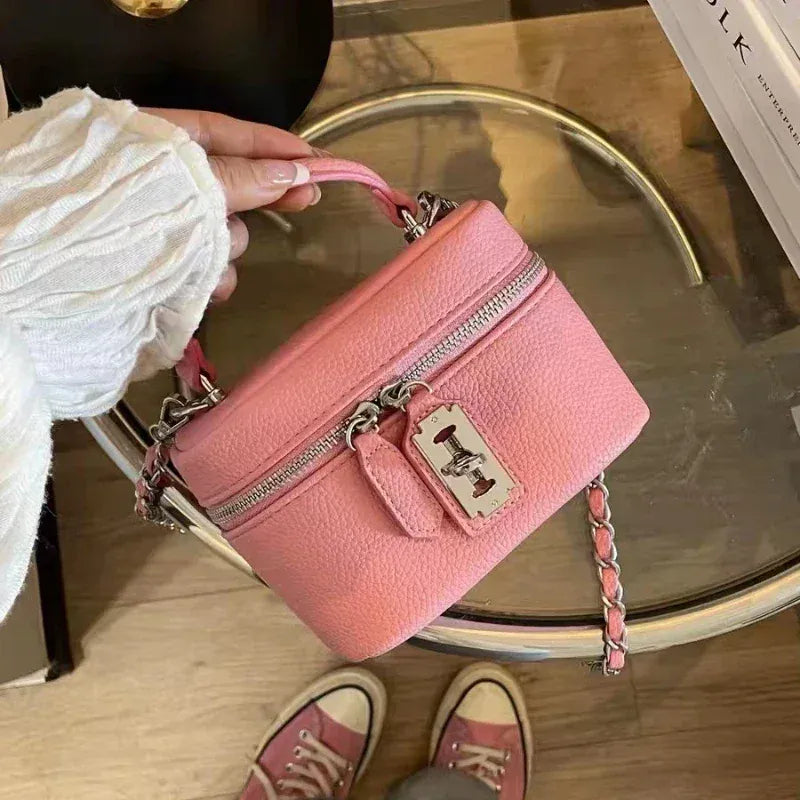 Dropshipman Pink Fashion Box Women Handbags Designer Thick Canvas Shoulder Crossbody Bags Casual Spring and summer Small Purses 2024 bolso mujer