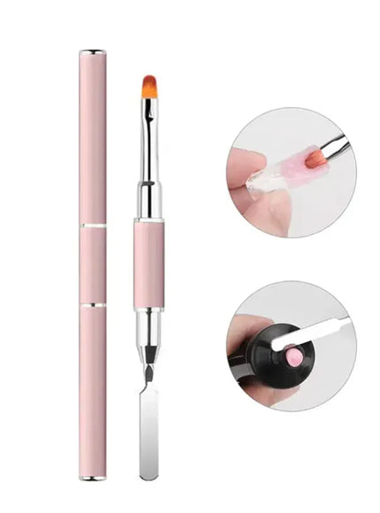 KissICON Pink Gel Brush and Picker 2in1 Nail Tool -