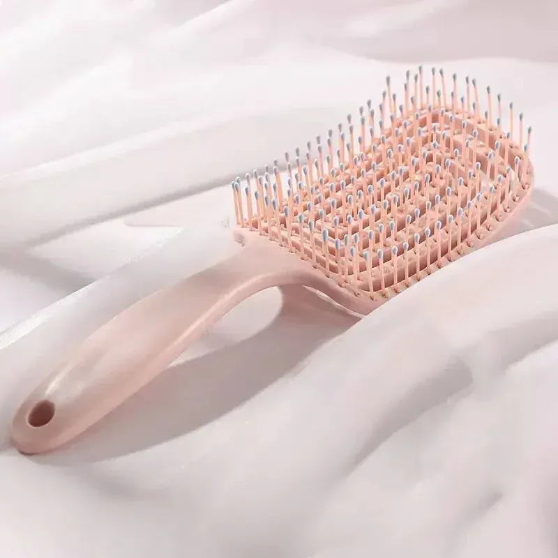 KissICON Pink Hair Scalp Massage Detangling Brush Anti Static Wet