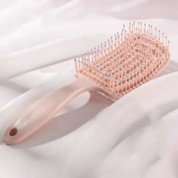KissICON Pink Hair Scalp Massage Detangling Brush Anti Static Wet