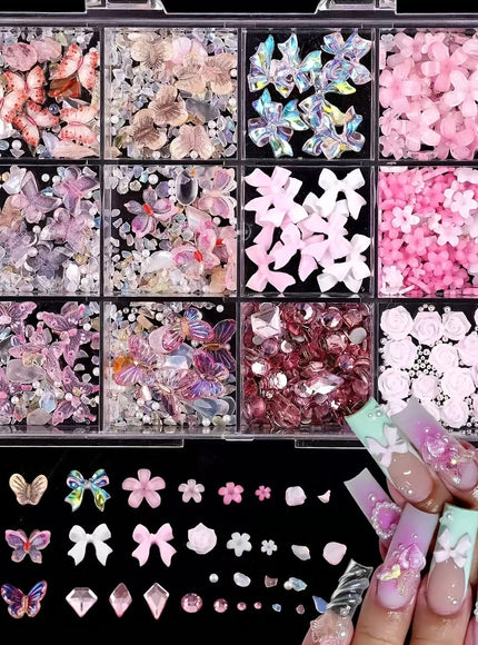 KissICON Pink Kiss Icon Nail Art 12 Slot Boxed DIY