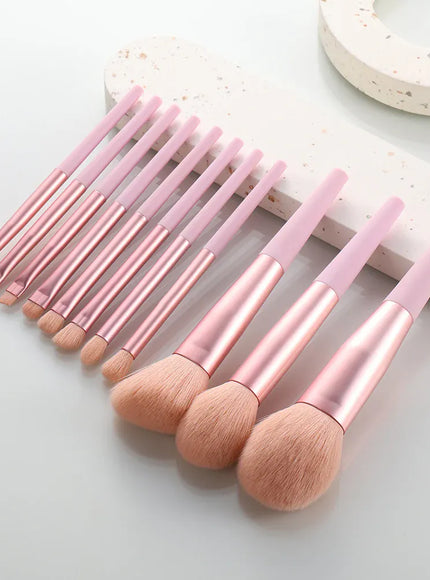 KissICON pink KissIcon 11pc Soft Fur Makeup Brushes - Beginner