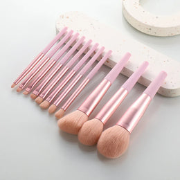 KissICON pink KissIcon 11pc Soft Fur Makeup Brushes - Beginner