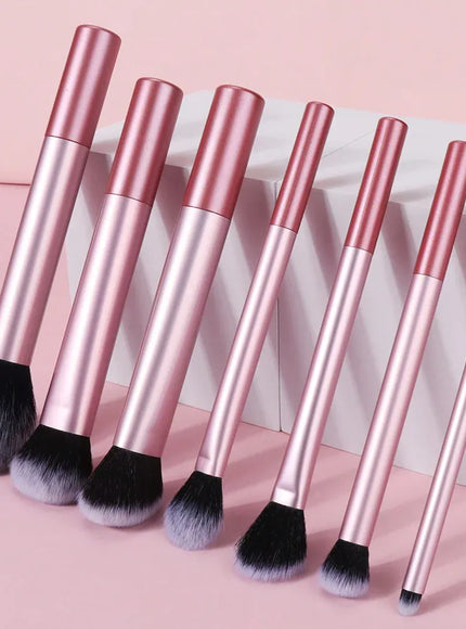 KissICON Pink KissIcon 7 Piece Makeup Brush Set - Travel