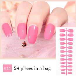 KissICON pink KissIcon LULAA 24Pcs Press On Acrylic Nails Detachable