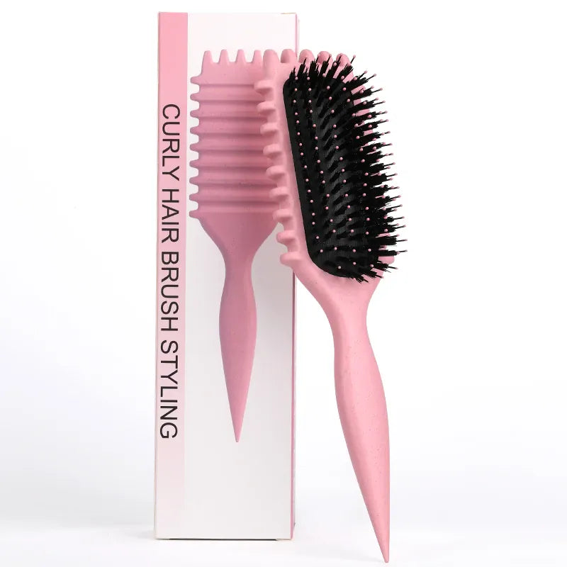 KissICON pink KissIcon Salon Curl Brush - Reduces Pulling For