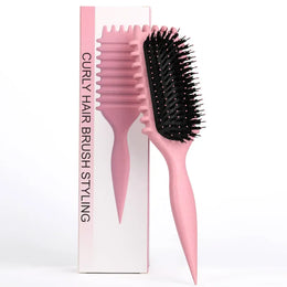 KissICON pink KissIcon Salon Curl Brush - Reduces Pulling For