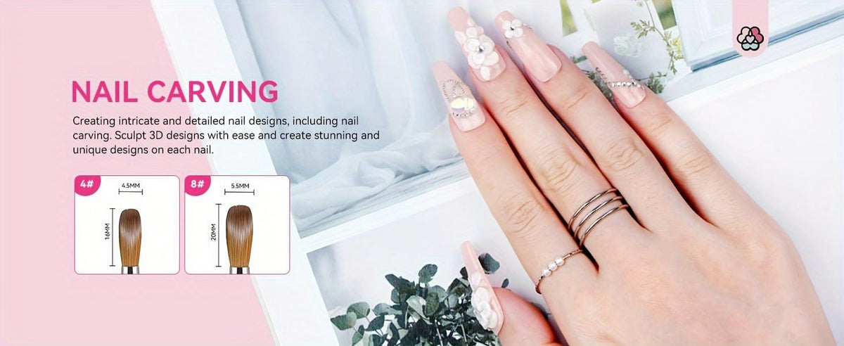 KissICON Pink KissIcon Saviland 5Pcs Acrylic Nail Brush Set -