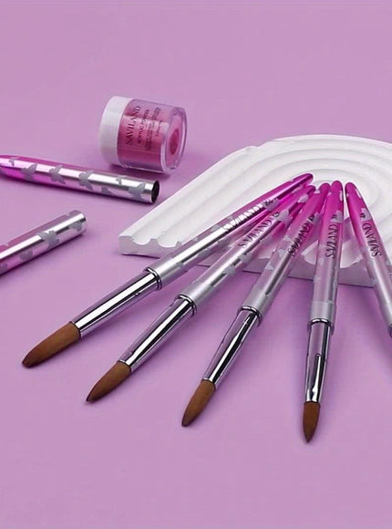 KissICON Pink KissIcon Saviland 5Pcs Acrylic Nail Brush Set -