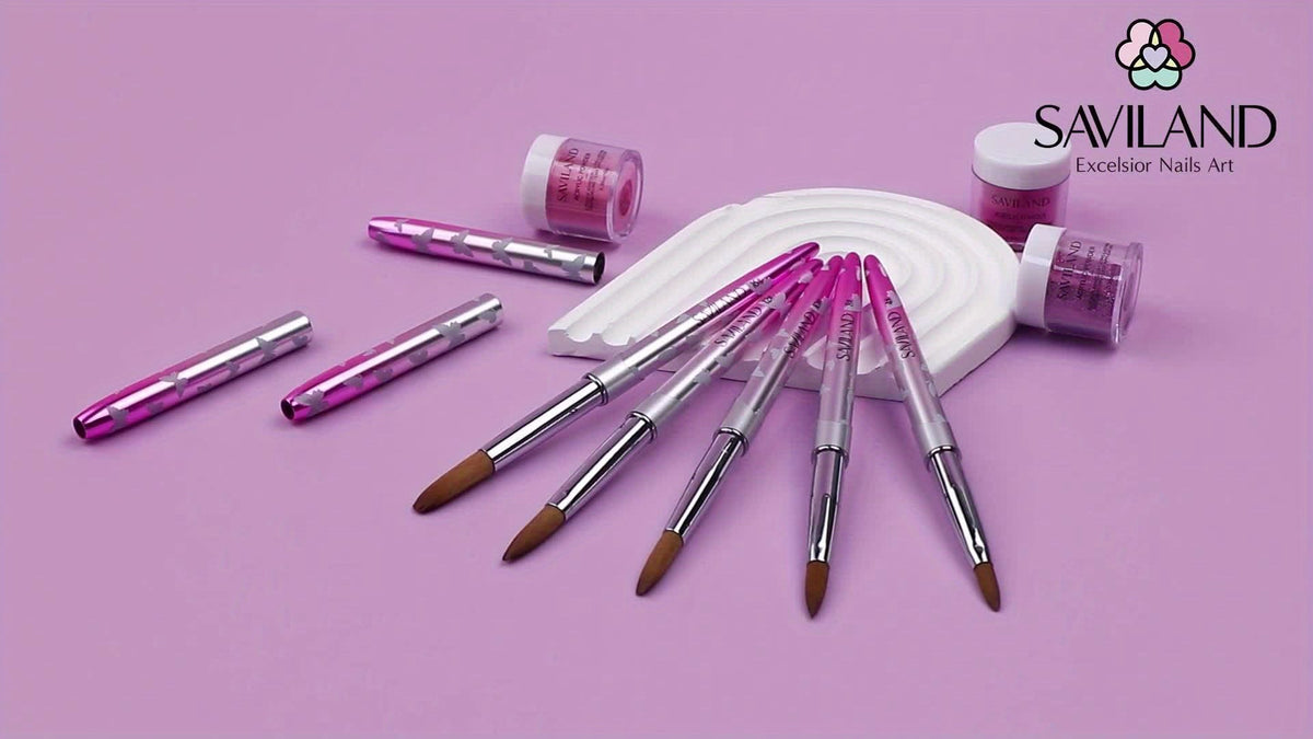 KissICON Pink KissIcon Saviland 5Pcs Acrylic Nail Brush Set -