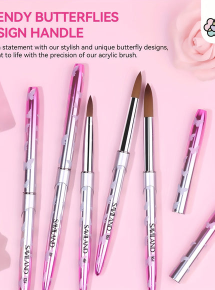 KissICON Pink KissIcon Saviland 5Pcs Acrylic Nail Brush Set -