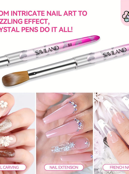 KissICON Pink KissIcon Saviland 5Pcs Acrylic Nail Brush Set -