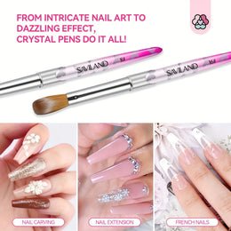 KissICON Pink KissIcon Saviland 5Pcs Acrylic Nail Brush Set -