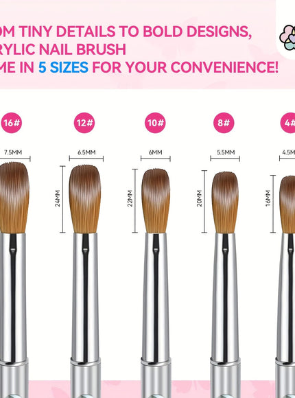 KissICON Pink KissIcon Saviland 5Pcs Acrylic Nail Brush Set -