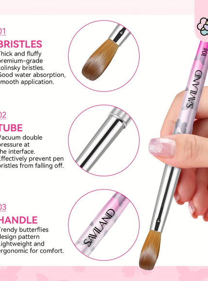 KissICON Pink KissIcon Saviland 5Pcs Acrylic Nail Brush Set -