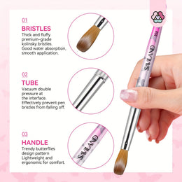 KissICON Pink KissIcon Saviland 5Pcs Acrylic Nail Brush Set -