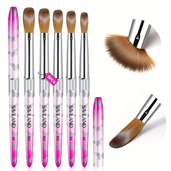 KissIcon Saviland 5Pcs Acrylic Nail Brush Set -