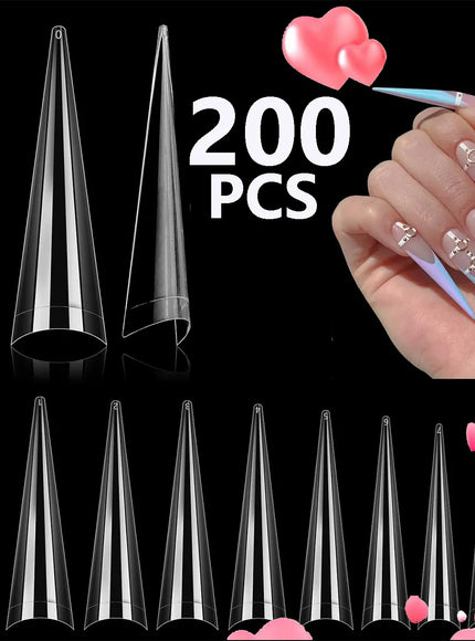 KissICON Pink KissIcon Short Almond Nail Tips Clear Gel Press
