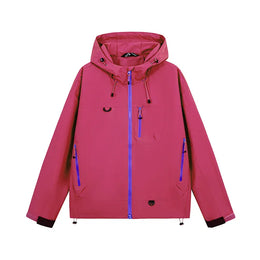 KissICON Pink / M(45 kg-55 kg) / China Mainland Waterproof Unisex Hooded Hiking Jacket for All Seasons