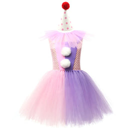KissICON Pink Purple / S 2-3Y Halloween Costume For Kids Gray Girls Tutu Dress Kids Cosplay Scary Clown Costume Girl Carnival Masquerade Party Dress Up 2-12Y
