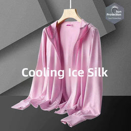 KissICON Pink single piece / M recommendation 40-47.5kg Mens Summer Ice Silk UV Fishing Jacket Lightweight Breathable Trendy