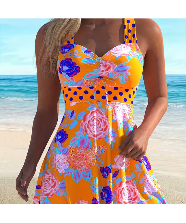 KissICON Pink / UK 18 Curvaswim Curve Boho Print Tankini – Vacation