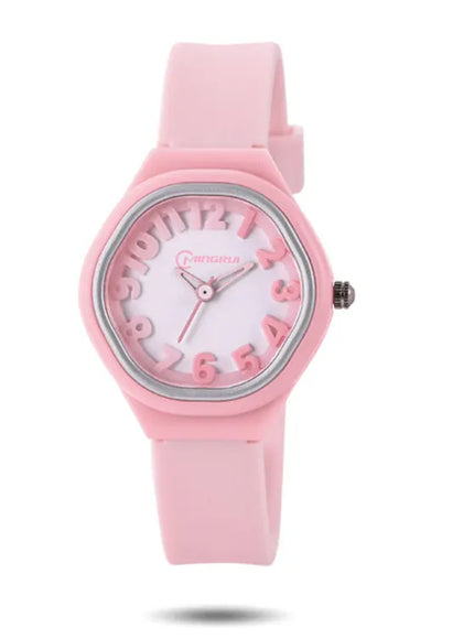 KissICON Pink Uthai C14 Kids Digital Watch Waterproof Quiet For