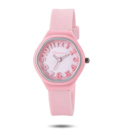KissICON Pink Uthai C14 Kids Digital Watch Waterproof Quiet For