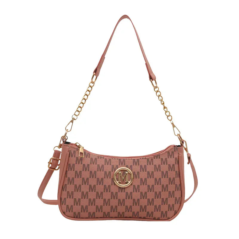 KissICON Pink Vintage Gold M PU Leather Crossbody