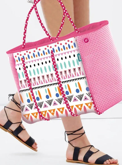 KissICON Pink Waterproof Beach Handbag – Women's Neoprene
