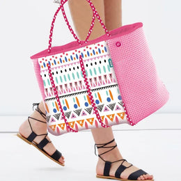 KissICON Pink Waterproof Beach Handbag – Women's Neoprene