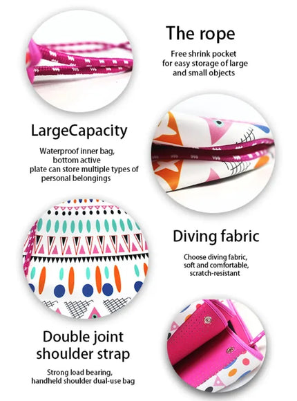 KissICON Pink Waterproof Beach Handbag – Women's Neoprene