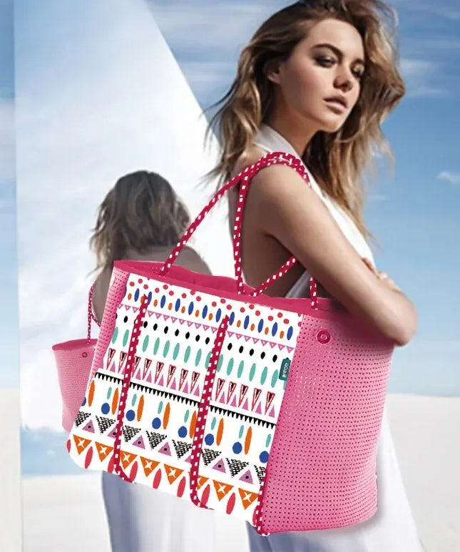 KissICON Pink Waterproof Beach Handbag – Women's Neoprene