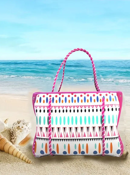 KissICON Pink Waterproof Beach Handbag – Women's Neoprene