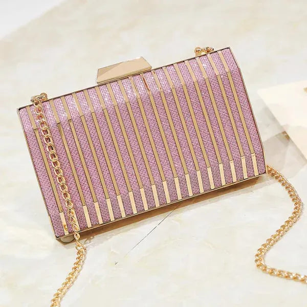 Dropshipman Pink Women's Rhinestone Clutch Bag – Crystal Bling Wedding & Evening Purse
