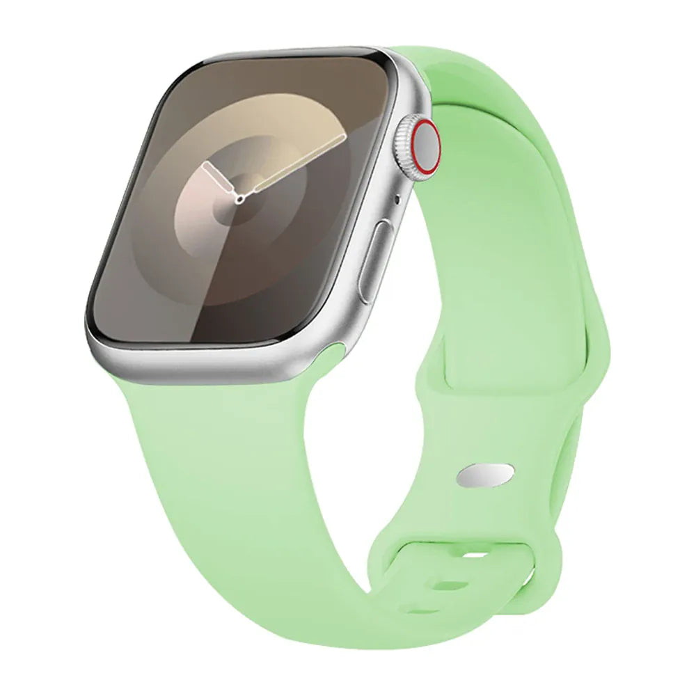 KissICON Pistachio / China Mainland / 40 41 42(S11-10) S-M Silicone Strap For Apple Watch Bands 40mm 44mm 46mm 45mm 41mm 49mm 42 Correa Bracelet iWatch series ultra3 2 7 8 9 se 10 11 band